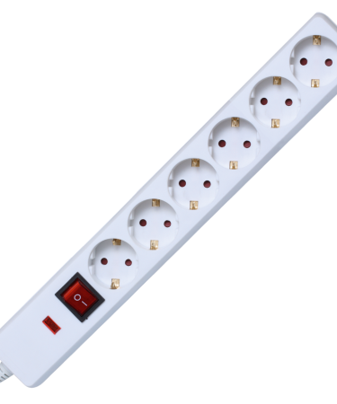 home Produžni kabl sa zaštitom, 6 utičnica, 1.5mm², 1.5 met - NVT 06K/WH