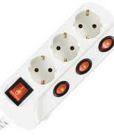 home Produžni kabl sa zaštitom, 3 utičnice, 1.0mm², 1.5 met - NVK 03K/WH