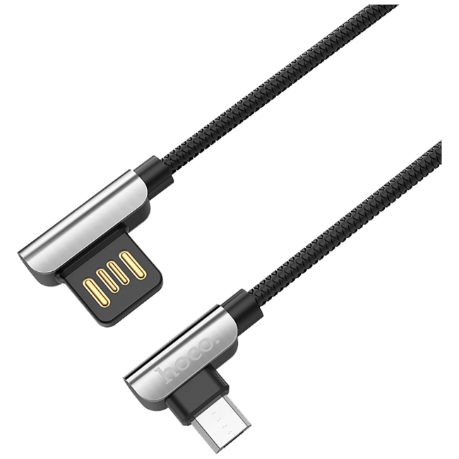 hoco. USB kabl za smartphone, micro USB, 1.2 met., 2.4 A, crna - U42 Exquisite steel, Micro USB, BK - Image 3