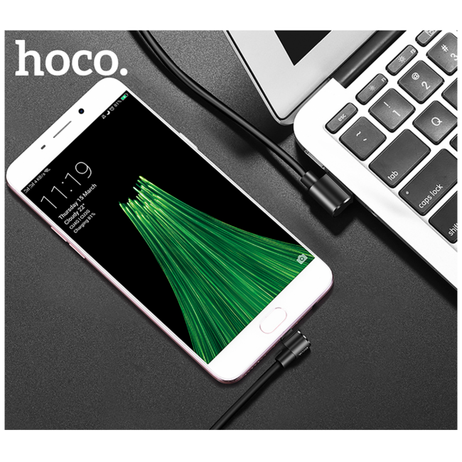 hoco. USB kabl za smartphone, micro USB, kutni 90°, 1.2 met,crna - U37 Long Roam, Micro USB , BK - Image 5