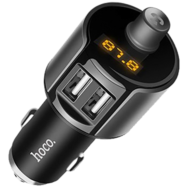 hoco. FM modulator, BT handsfree, 12 V/24 V, 2 x USB 2,4 A - E19 Smart, BT, FM, Charger - Image 3
