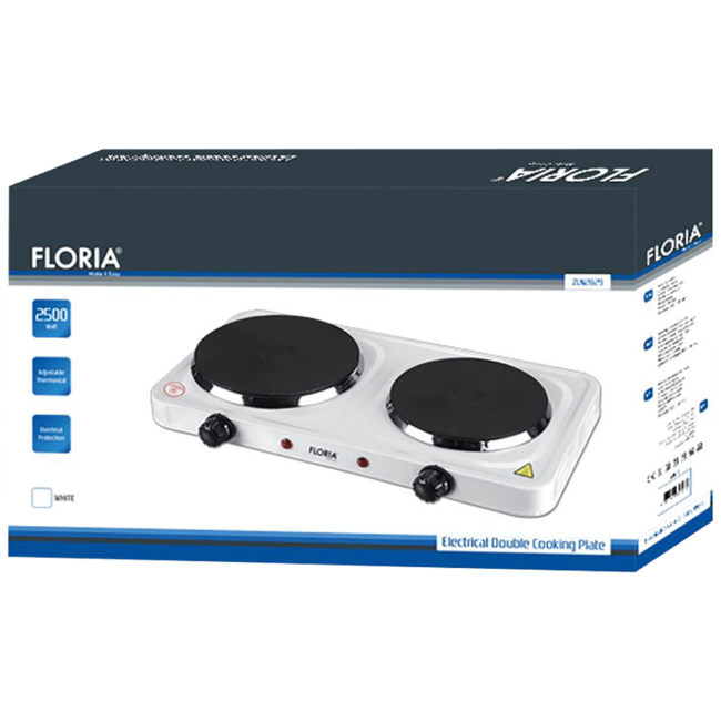Floria Električno kuhalo, 2 ploče - 15/18 cm, 1500 W, bijela - ZLN2843 WH - Image 2