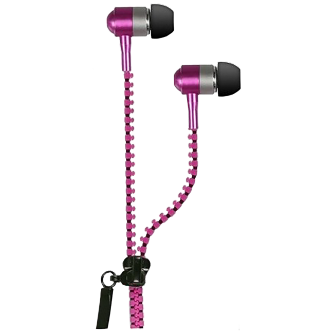 IRRADIO Slušalice, stereo sa rajfešlusom, 3.5 mm, pink - JERSEY ZIP P