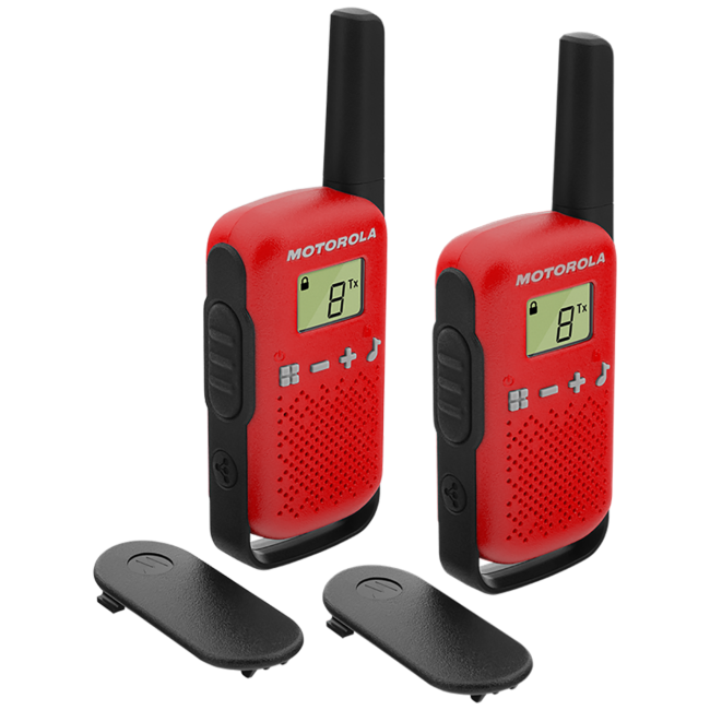 Motorola Walkie Talkie, domet 4 km, 16 kanala, crvena - TLKR T42 RD