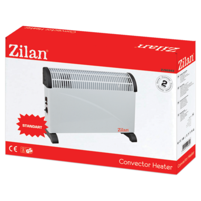 Zilan Grijalica, konvektor,  2000 W, podesiv termostat, crna - ZLN6843/BK - Image 2