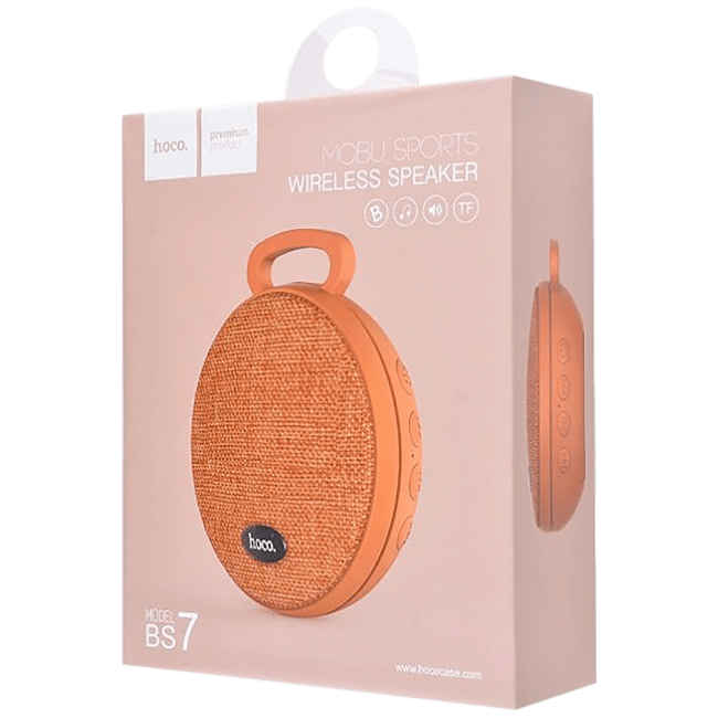 hoco. Zvučnik bežični, Bluetooth, 600 mAh, 5 h, orange - BS7 Mobu, Bluetooth, orange - Image 2