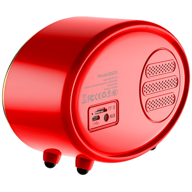 hoco. Zvučnik bežični, Bluetooth,retro, 1200 mAh, 5 h, 5 W, crvena - BS25 Time, Bluetooth, retro, red - Image 3