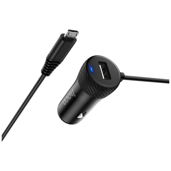 hoco. Auto punjač sa micro USB kabelom, 1 x USB,  2.4 A max. - Z21A Ascender single USB - Image 3