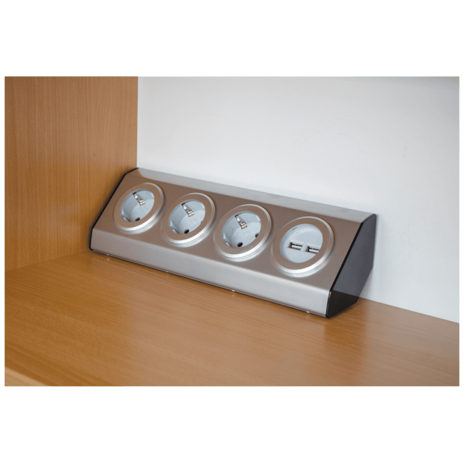 home Strujni razdjeljnik sa 3 utičnice + USB, INOX - KNV 03/USB - Image 3