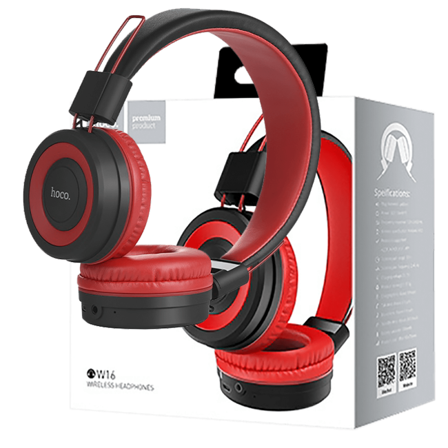hoco. Slušalice bežične / žične, Bluetooth/ 3.5 mm, crvena - W16 Cool motion Red