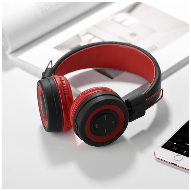 hoco. Slušalice bežične / žične, Bluetooth/ 3.5 mm, crvena - W16 Cool motion Red - Image 4