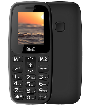 MeanIT Mobilni telefon, 1.77" zaslon, Dual SIM, BT, SOS tipka - VETERAN I MOBILNI TELEFON-CRNI
