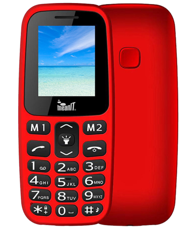 MeanIT Mobilni telefon, 1.77" zaslon, Dual SIM, BT, SOS tipka - VETERAN I MOBILNI TELEFON-CRVENI