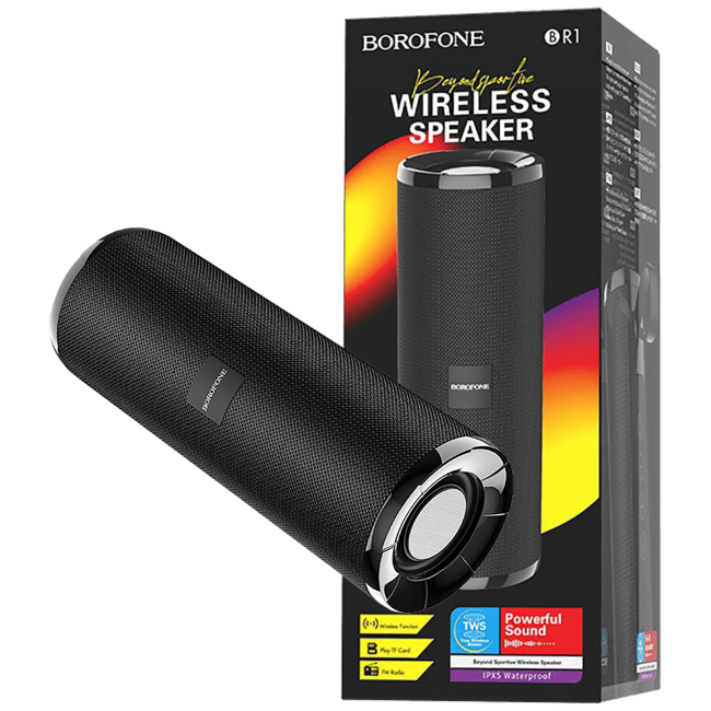 Borofone Zvučnik bežični, Bluetooth, 1200 mAh, 3 h, crna - BR1 Beyond Black