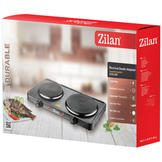 Zilan Električno kuhalo, 2 ploče - 15.5/18.5 cm, 2500 W, crna - ZLN2181 (ZLN2180/BK) - Image 2