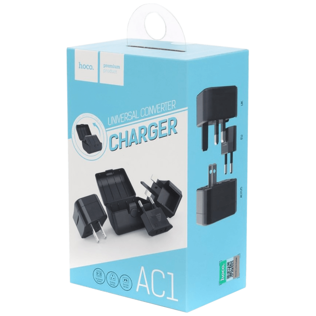 hoco. Punjač kućni, univerzalni, EU/UK/US/AU, 1 x USB, 3 A - AC1 Universal Charger - Image 2