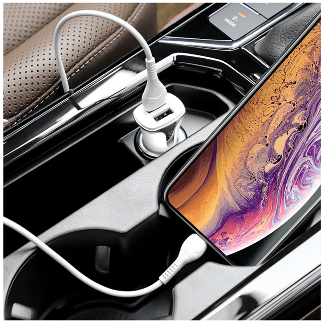 hoco. Auto punjač sa Lightning kabelom, QC, 2 x USB,  3.1 A - Z31 Universe double port, Lightning - Image 5