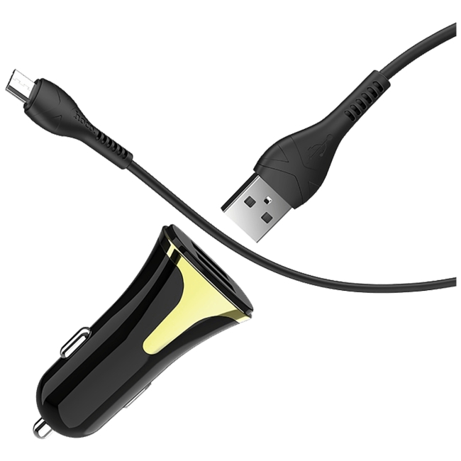 hoco. Auto punjač sa microUSB kabelom, QC, 2 x USB,  3.1 A - Z31 Universe double port, microUSB - Image 3