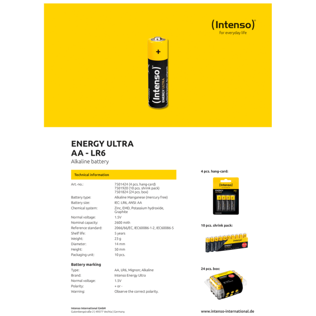 (Intenso) Baterija alkalna, AA LR6/24, 1,5 V, blister 24 kom - Image 5
