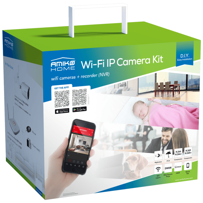 Amiko Home Set za video nadzor, 9ch, 4 x kamera, 2.0 Mpixel, WiFi - CCTV KIT 4800 - Image 2