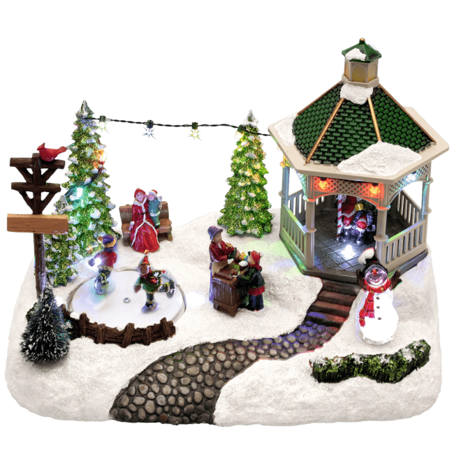 home Dekorativna LED rasvjeta,  diorama, klizalište sa djecom - DRM 11