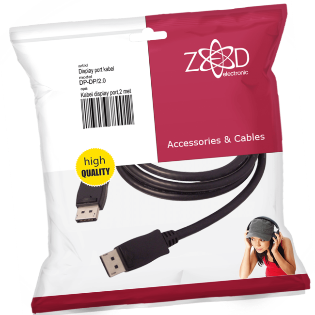 ZED electronic Kabl display port na display port, dužina 2.0 m - DP-DP/2.0