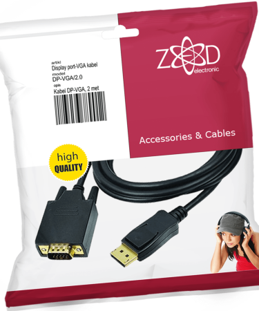 ZED electronic Kabl display port na vga, dužina 2.0 m - DP-VGA/2.0