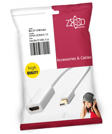 ZED electronic Kabl Display Port Mini na HDMI, dužina 0.15 m - DPM-HDMI/0.15