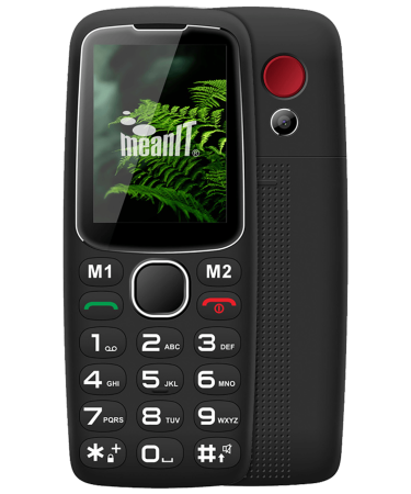 MeanIT Telefon mobilni, 2.4" zaslon, BT, SOS tipka, crni - Senior 10, Crni