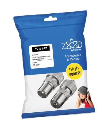 ZED electronic RF utikač + RF utičnica metalna - RF-SET2