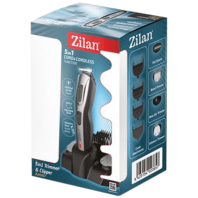 Zilan Trimer i šišač, 5 in 1, Accu na baterije za sisanje - ZLN3857 - Image 2