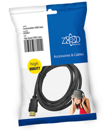 ZED electronic HDMI kabl, 1.0 met, ver. 1.4 - HDMI/1