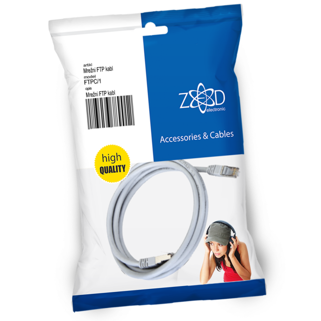 ZED electronic Mrežni FTP kabl, CAT5E, 1 met - FTPC/1