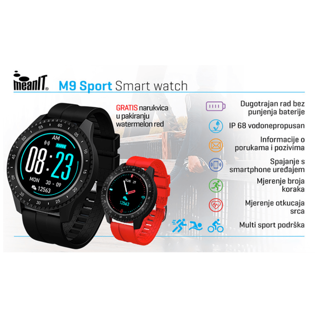 MeanIT Sat pametni, sport, vodootporan IP68 - M9 Sport - Image 2