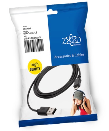 ZED electronic USB A na USB micro kabl, dužina 1.8 metara - USBC-MIC/1,8