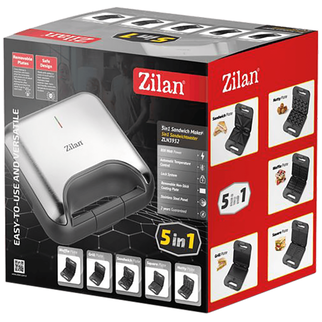 Zilan Toster 5u1, Inox, LED indikator, 800 W - ZLN3932 - Image 2