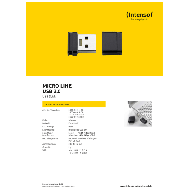 (Intenso) USB Flash drive 32GB Hi-Speed USB 2.0, Micro Line - ML32 - Image 3