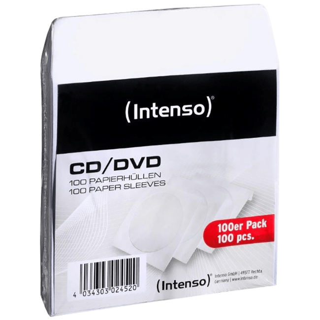 (Intenso) Papirni omot za CD/DVD medije, pakiranje 100 komada - Papersleeve 100