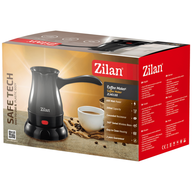 Zilan Kuhalo za kafu, 600 W, 0,3 lit., crna - ZLN0188 BK - Image 2