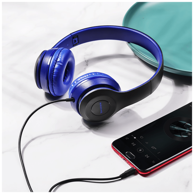Borofone Slušalice sa mikrofonom, 3.5 mm, dužina kabela 1.2 met. - BO5 Star sound Blue - Image 5