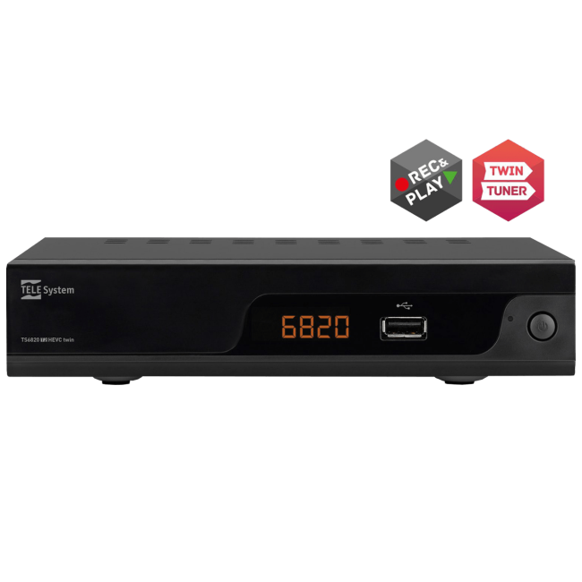 TELE System Prijemnik zemaljski, Twin DVB-T/T2, H.265/HEVC, HDMI,Scart - TS6820T2 Twin