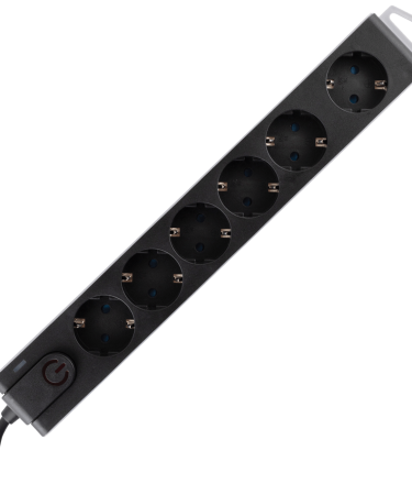 home Produžni kabl sa zaštitom, 6 utičnica, 1.5 mm², 3 met - NVT 6K-3/BK