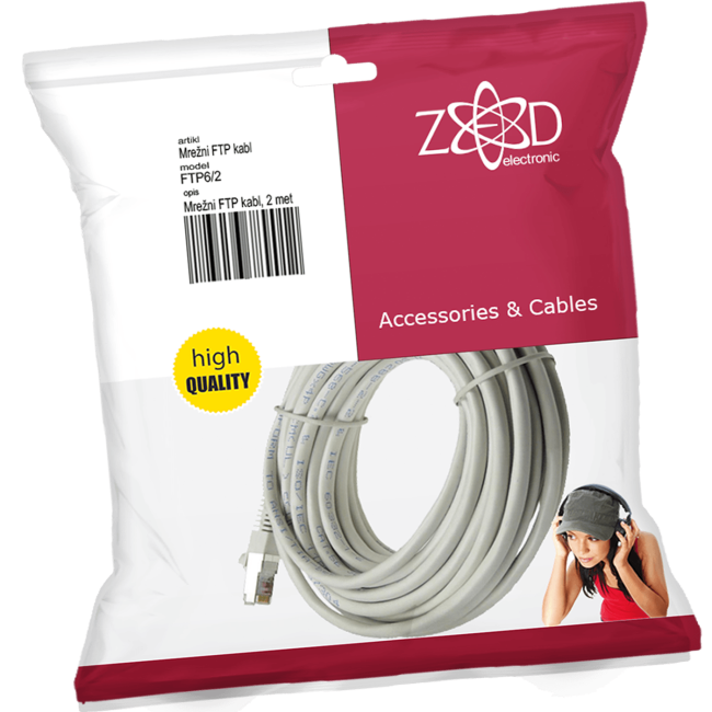 ZED electronic Mrežni FTP kabl, CAT6, 2 met - FTP6/2