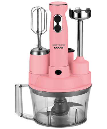 Goldmaster Štapni mikser sa posudom, 5u1, 1000 W, Multipraktik - GM-7239P Elena Max Pink