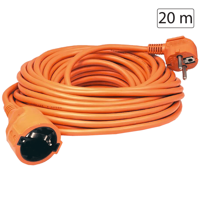home Produžni strujni kabl 1 utičnica, 20m, H05VV-F 3G 1,5mm² - NV 2-20/OR/1.5