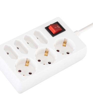 home Produžni kabl, 3 + 4 utičnice, 1.0mm², 1.5 met, bijeli - NV 17/WH