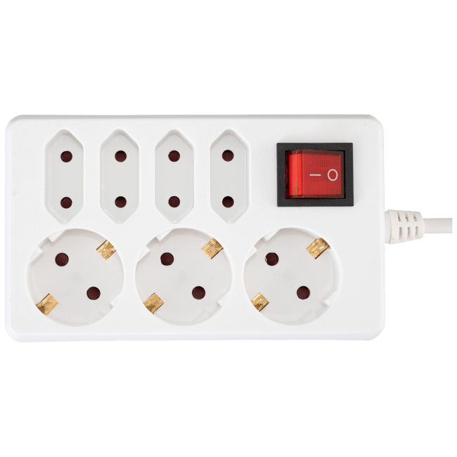 home Produžni kabl, 3 + 4 utičnice, 1.0mm², 1.5 met, bijeli - NV 17/WH - Image 2