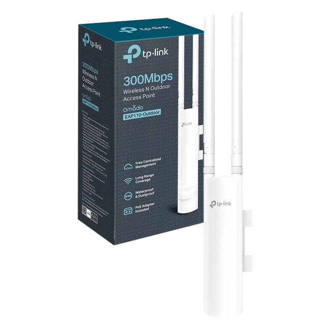 TP-LINK Wireless N Access Point, 300Mbps, 2.4GHz, IP65 - EAP110-Outdoor