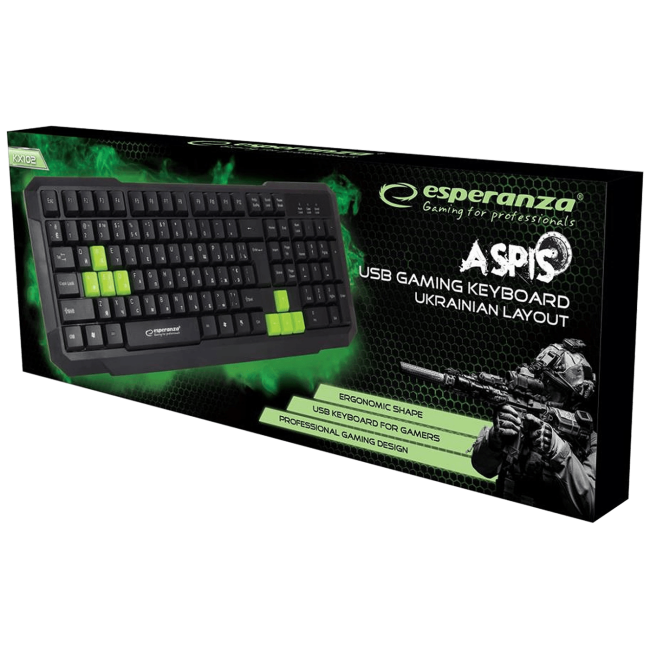 Esperanza Tastatura, gaming, USB, Aspis Green - EGK102G - Image 2