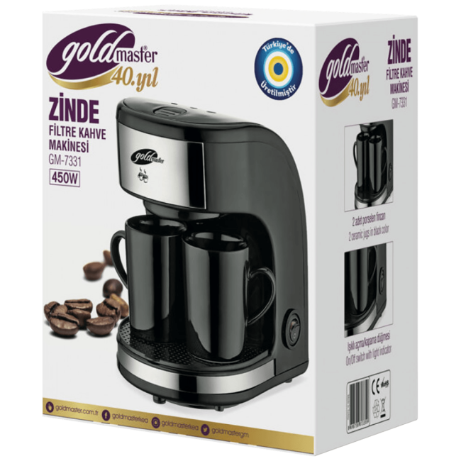 Goldmaster Aparat za filter kafu, priprema do 2 šolje, 450W, 320 ml - GM-7331G Zinde - Image 2